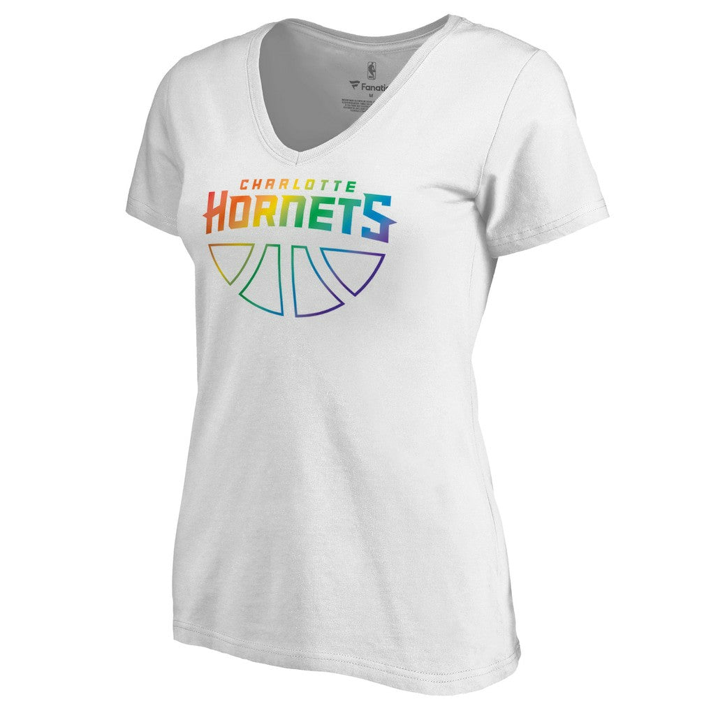 Charlotte Hornets Women's Team Pride Wordmark V-Neck T-Shirt On Sale