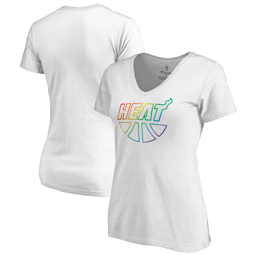 Miami Heat Women's Team Pride Wordmark V-Neck T-Shirt Outlet