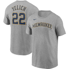 Christian Yelich Milwaukee Brewers Nike Name & Number T-Shirt | MLB For sale