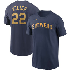 Christian Yelich Milwaukee Brewers Nike Name & Number T-Shirt | MLB Outlet