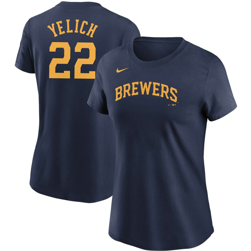 Christian Yelich Milwaukee Brewers Nike Women's Name & Number T-Shirt | MLB US