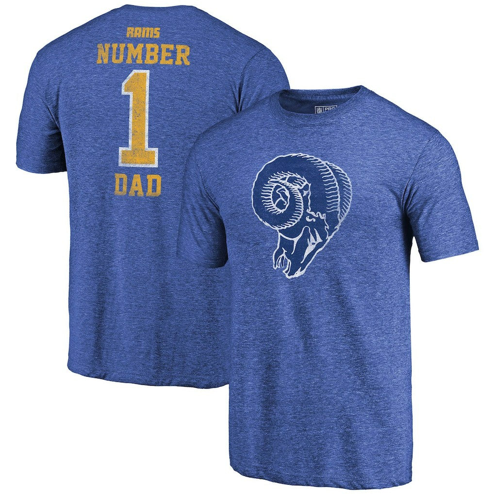 Los Angeles Rams Fanatics Greatest Dad Retro Tri-Blend T-Shirt