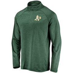 Athletics Fanatics Iconic Striated Primary Logo Raglan Quarter-Zip Pullover Jacket | MLB Online