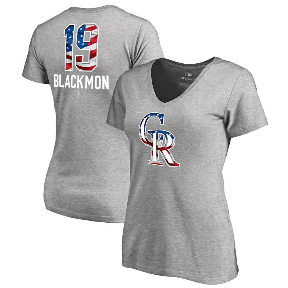 Charlie Blackmon Colorado Rockies Women's Banner Wave Name & Number V-Neck T-Shirt | MLB Near me
