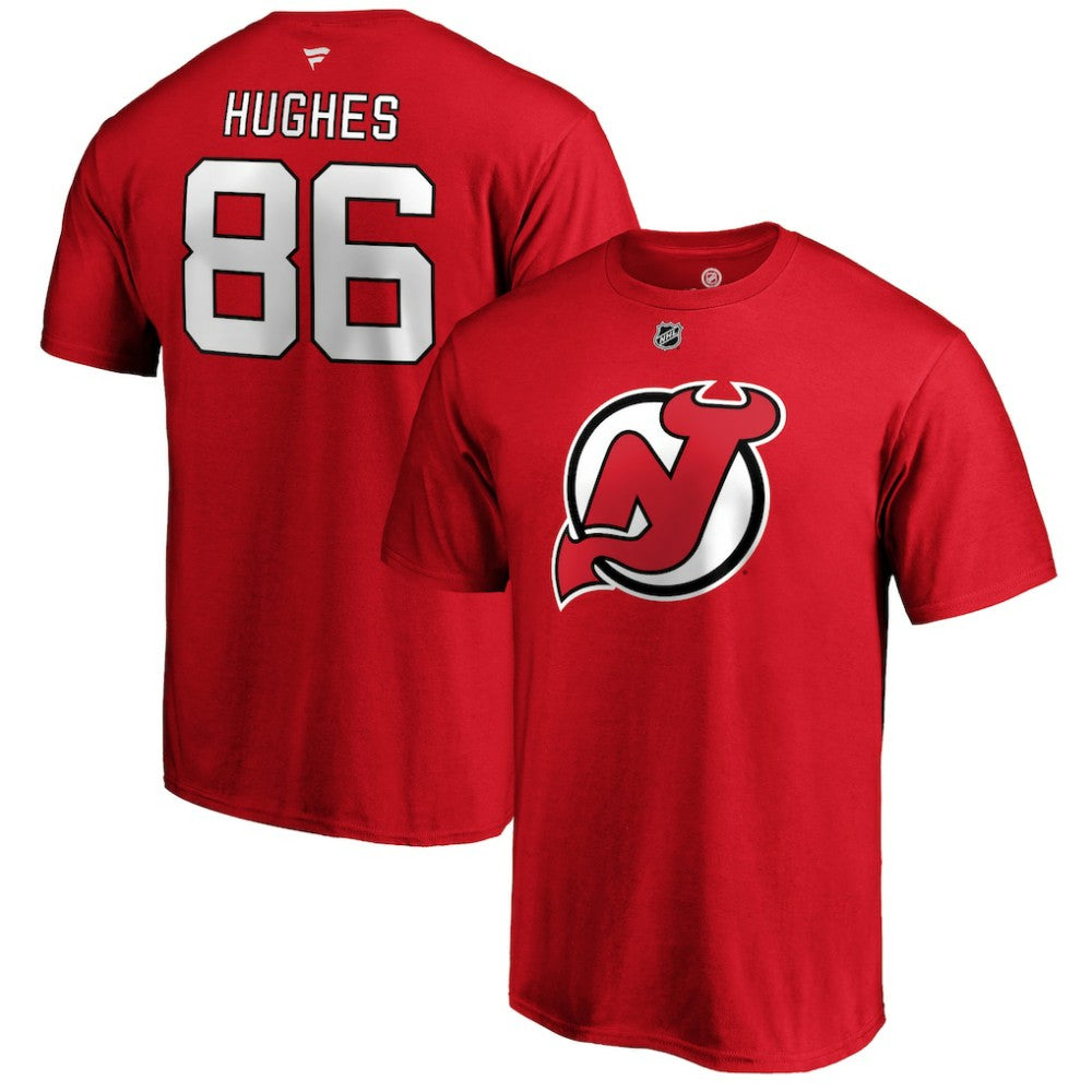 Jack Hughes New Jersey Devils Fanatics Authentic Stack Player Name & Number T-Shirt Discount