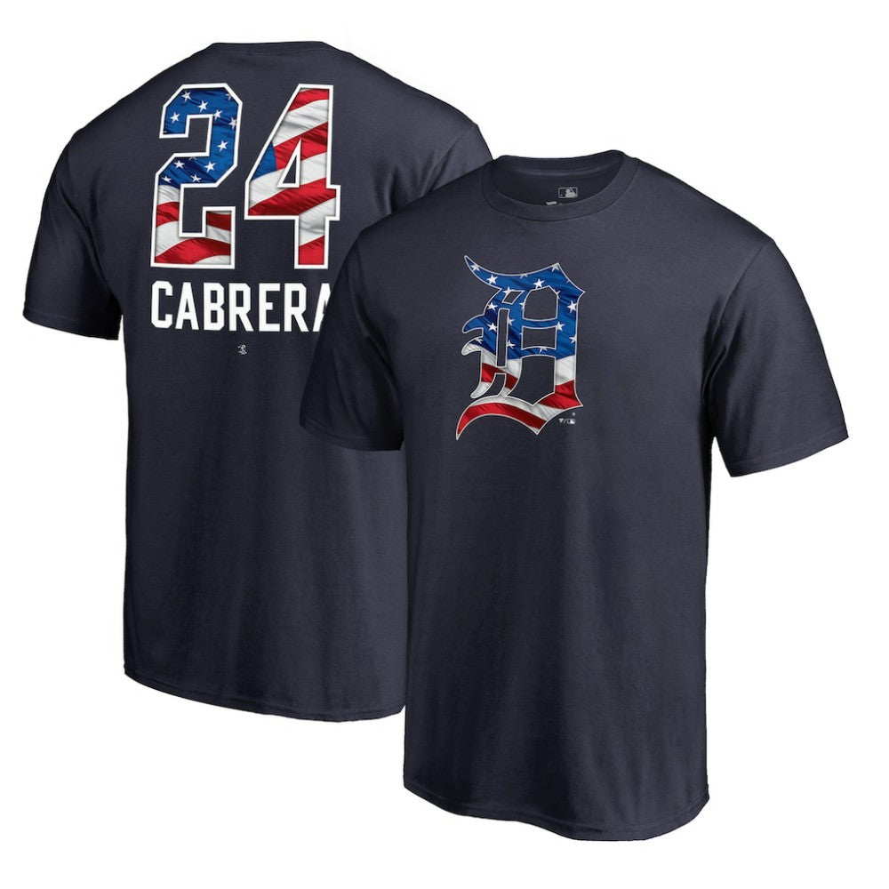 Miguel Cabrera Detroit Tigers Banner Wave Name & Number T-Shirt | MLB For sale