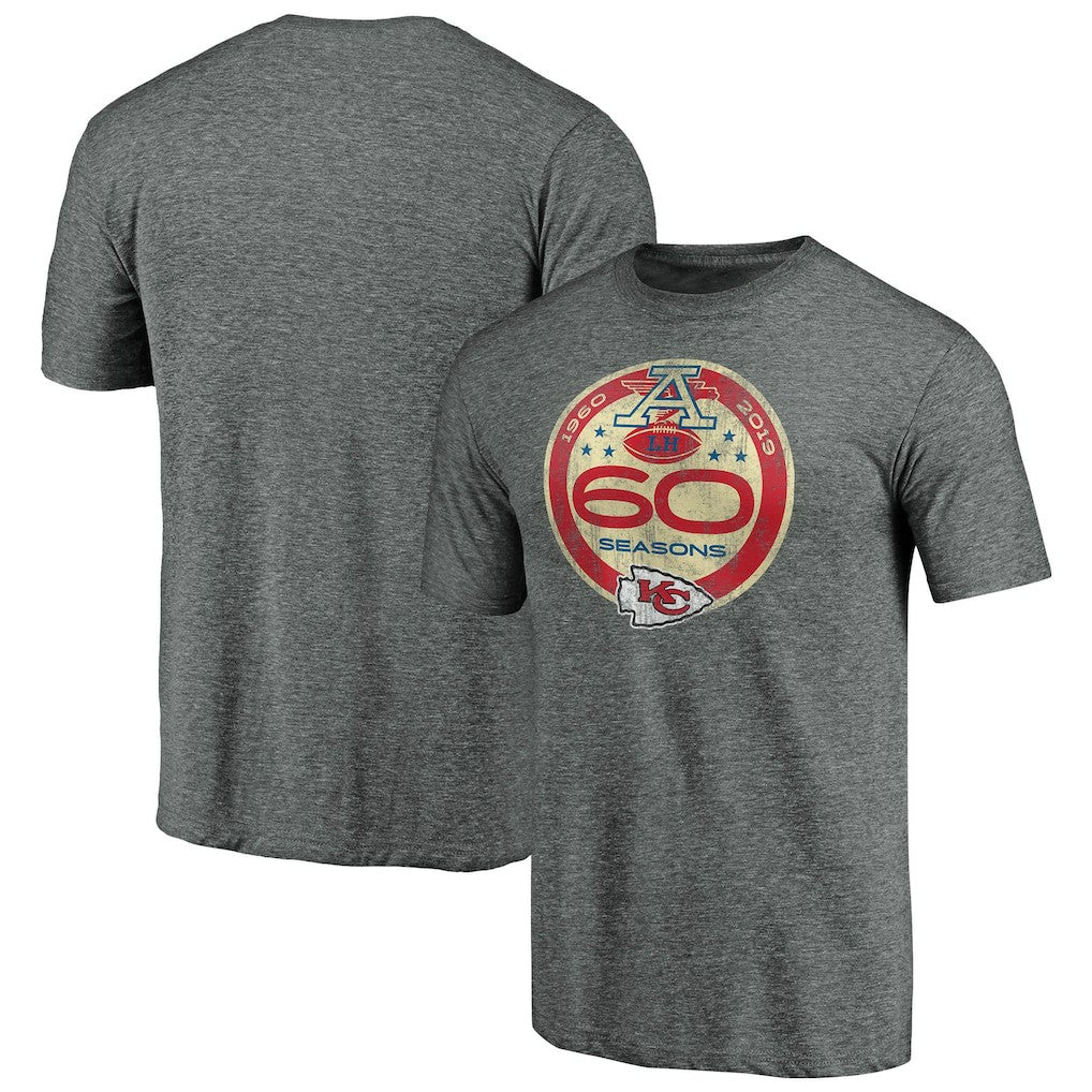 Kansas City Chiefs  60th Season Logo Weathered Tri-Blend T-Shirt