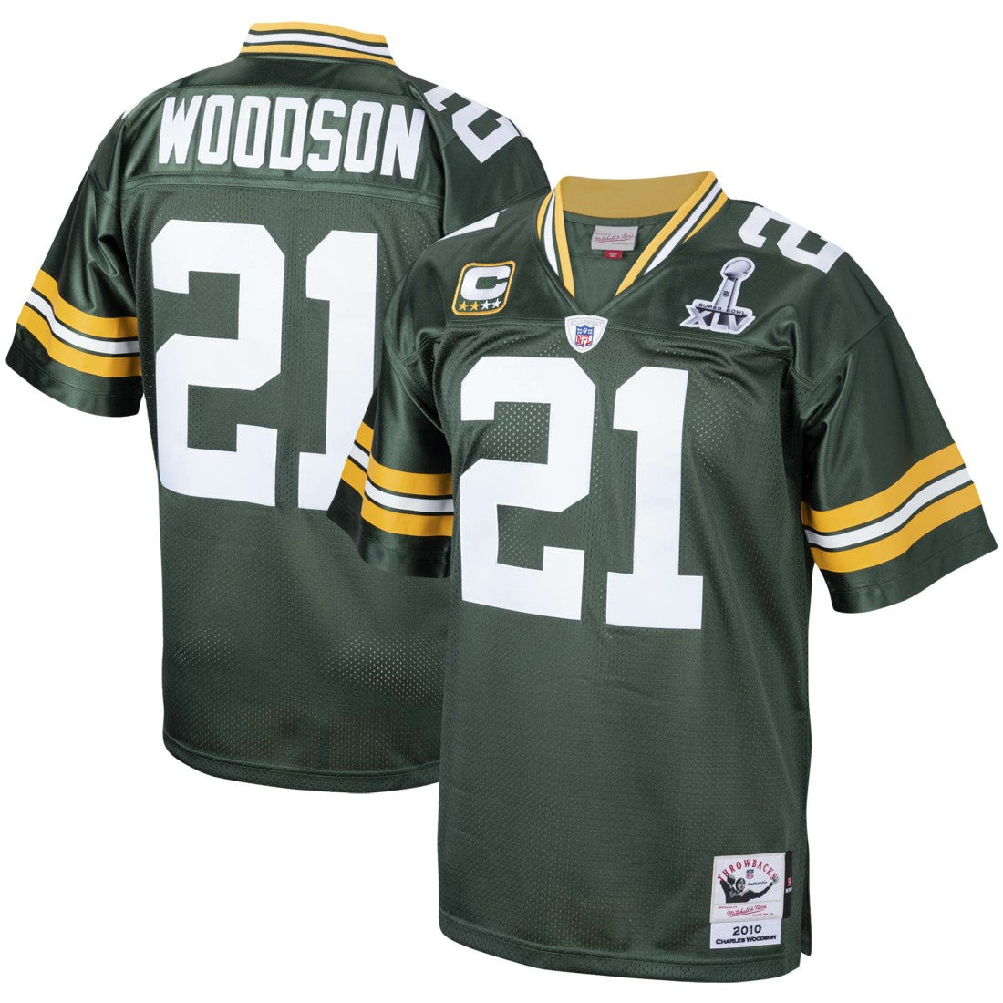 Green Bay Packers Mitchell & Ness Charles Woodson  2010 Authentic Throwback Retired Player Jersey
