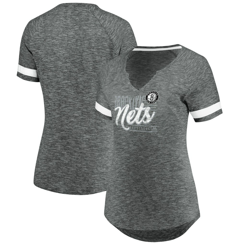 Brooklyn Nets Women's Showtime Winning With Pride Notch Neck T-Shirt New
