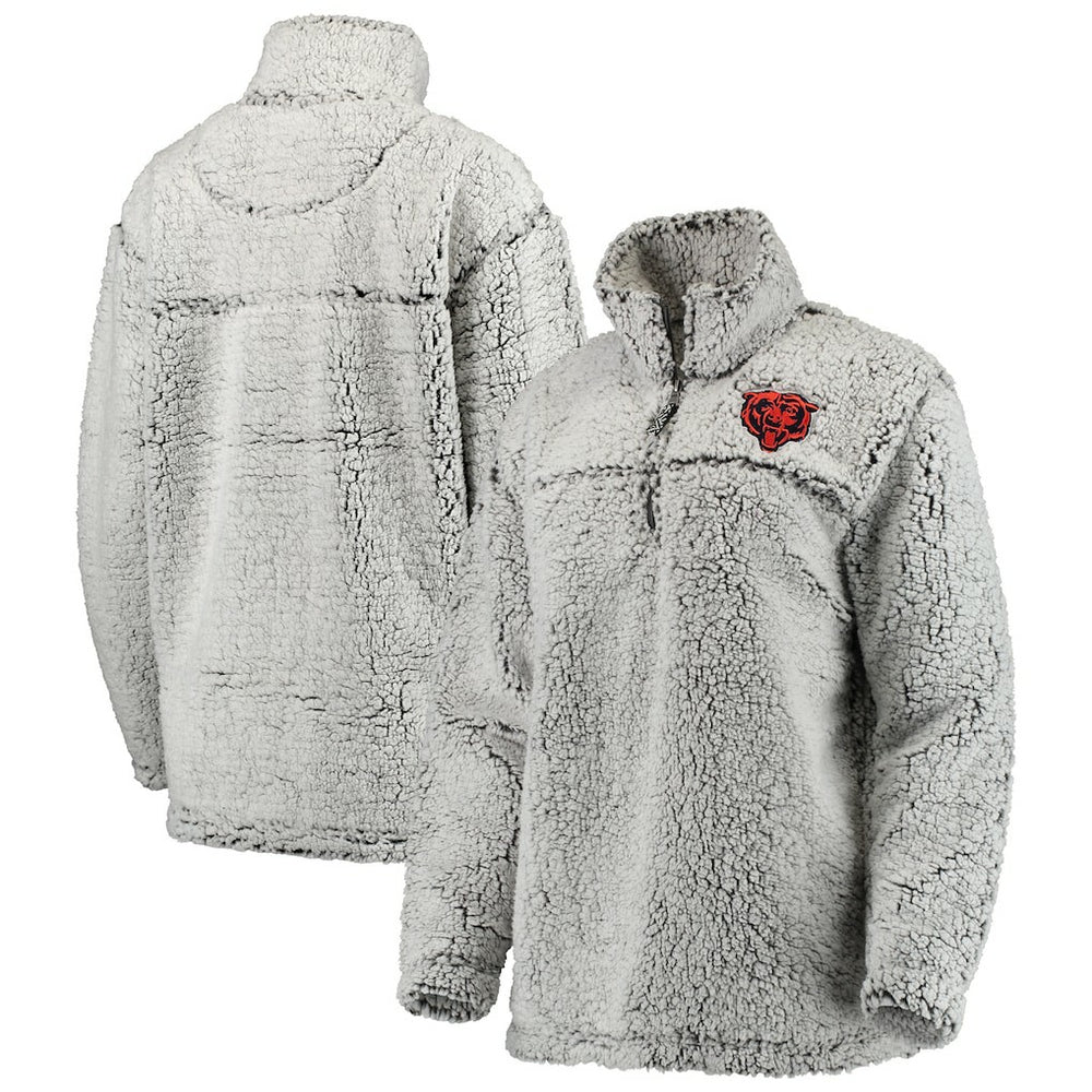 Chicago Bears  Women's Sherpa Quarter-Zip Pullover Jacket