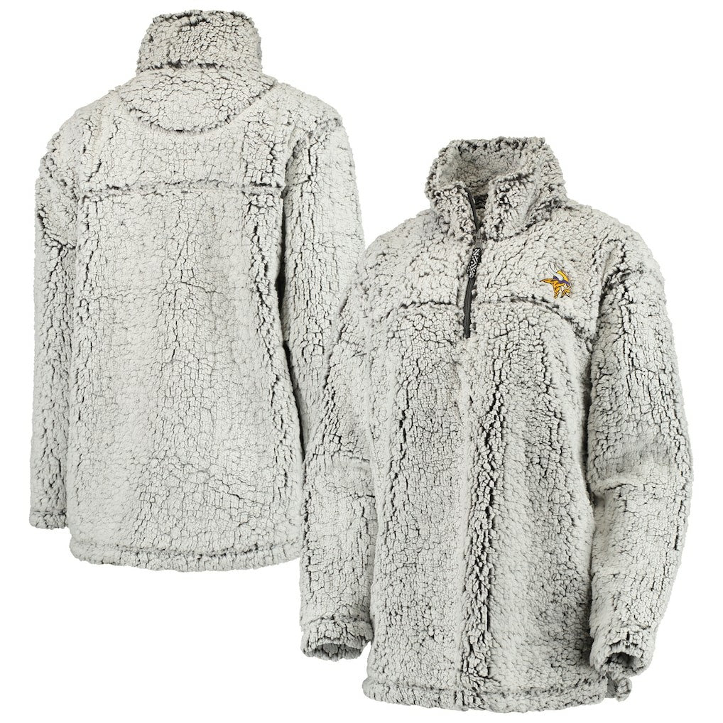 Minnesota Vikings  Women's Sherpa Quarter-Zip Pullover Jacket