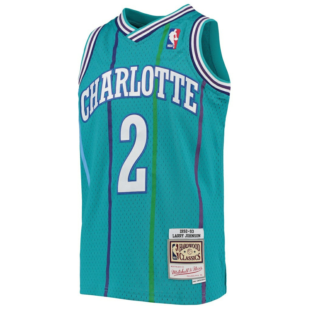 Larry Johnson Charlotte Hornets Youth 1992/93 Hardwood Classics Swingman Jersey Discount
