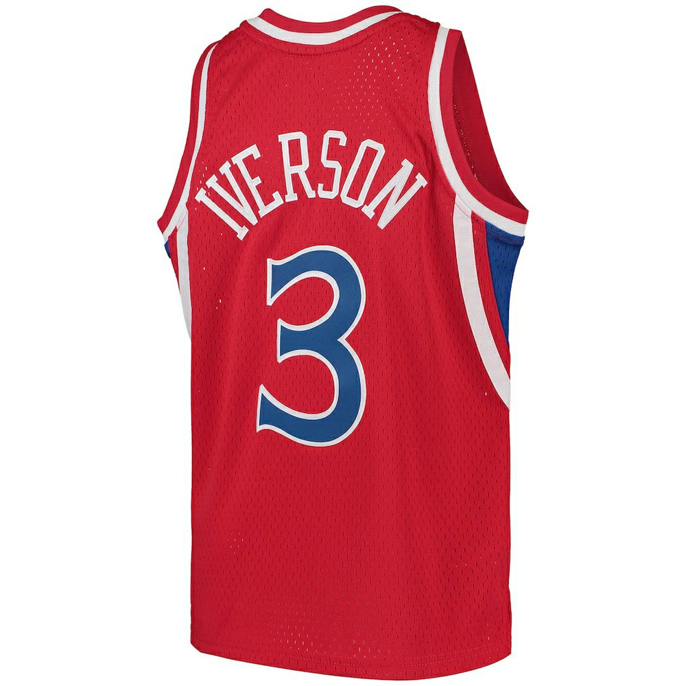 Allen Iverson Philadelphia 76ers Youth 1996/97 Hardwood Classics Swingman Throwback Jersey - Red