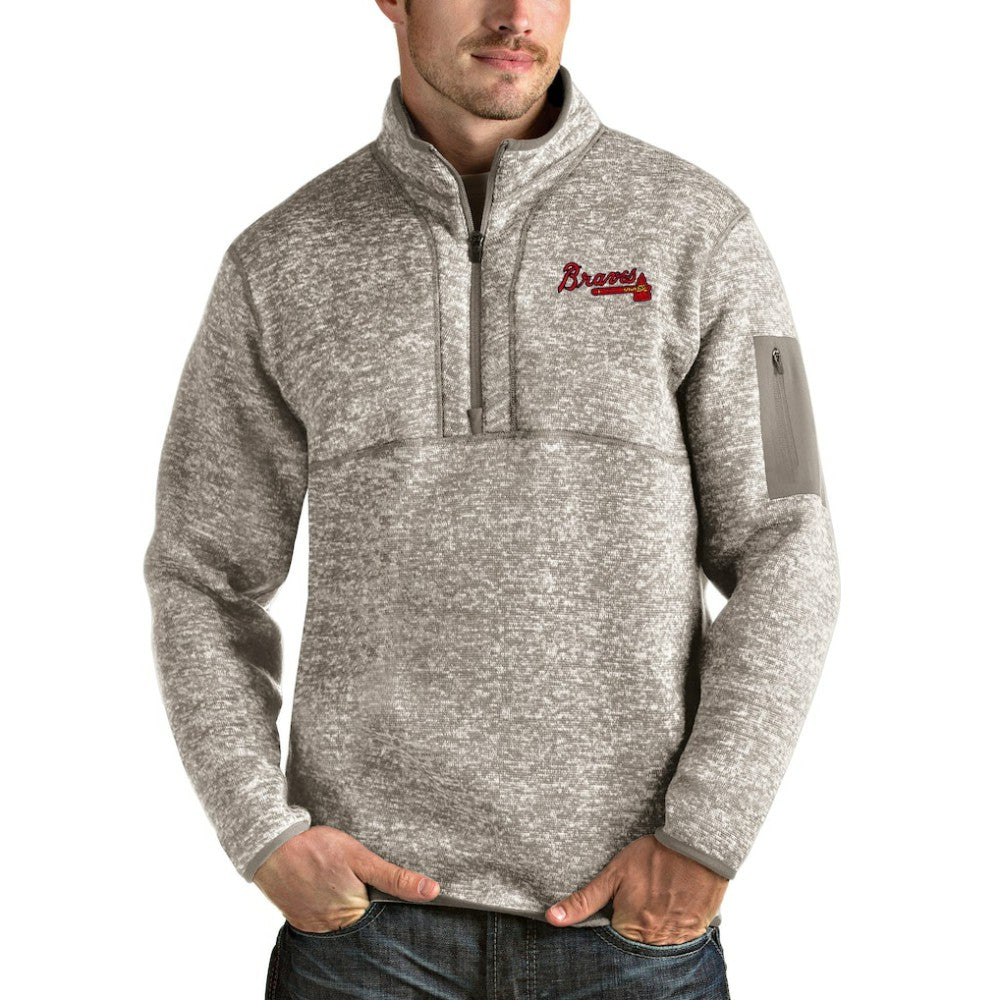 Atlanta Braves Antigua Fortune Quarter-Zip Pullover Jacket | MLB US