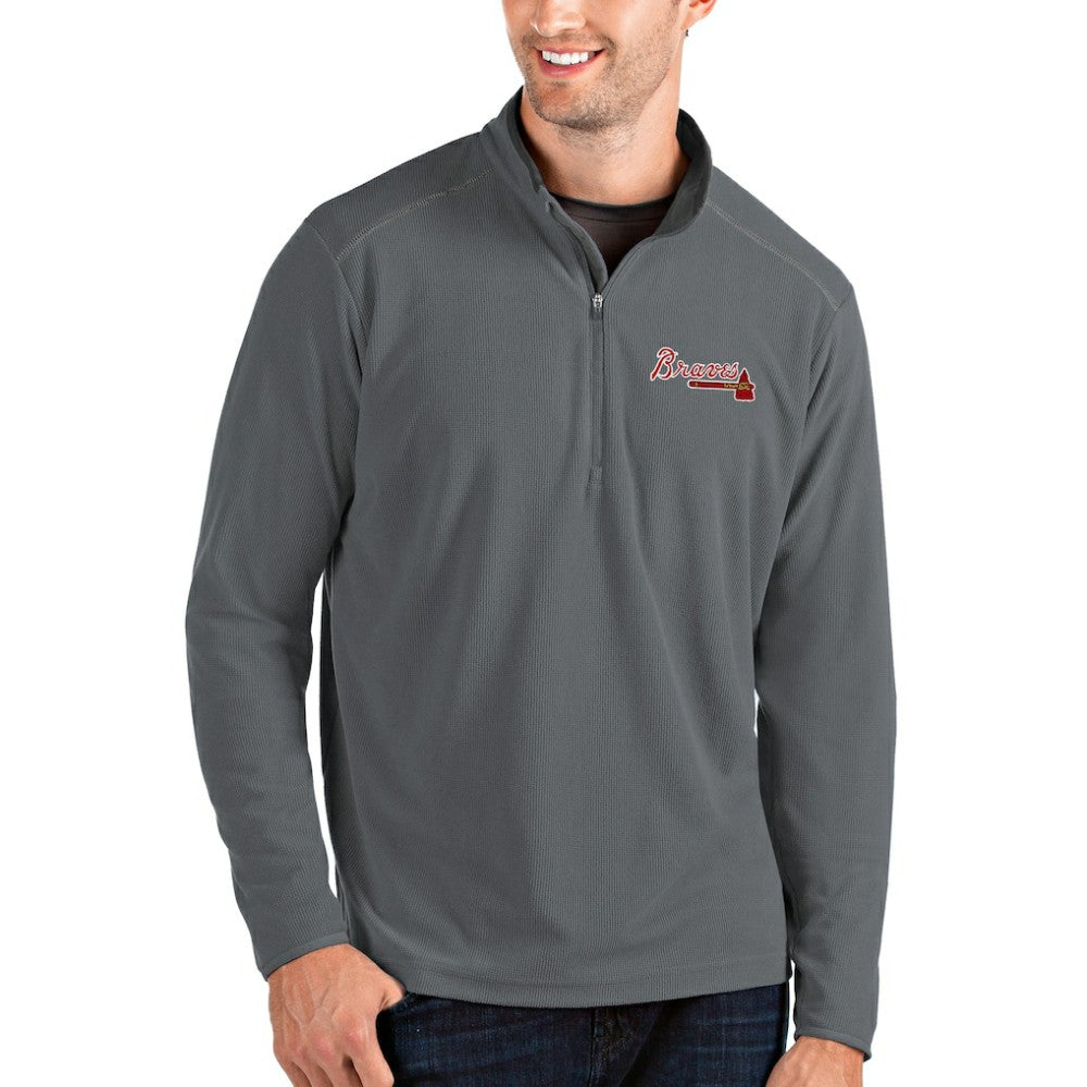 Atlanta Braves Antigua Glacier Quarter-Zip Pullover Jacket | MLB US