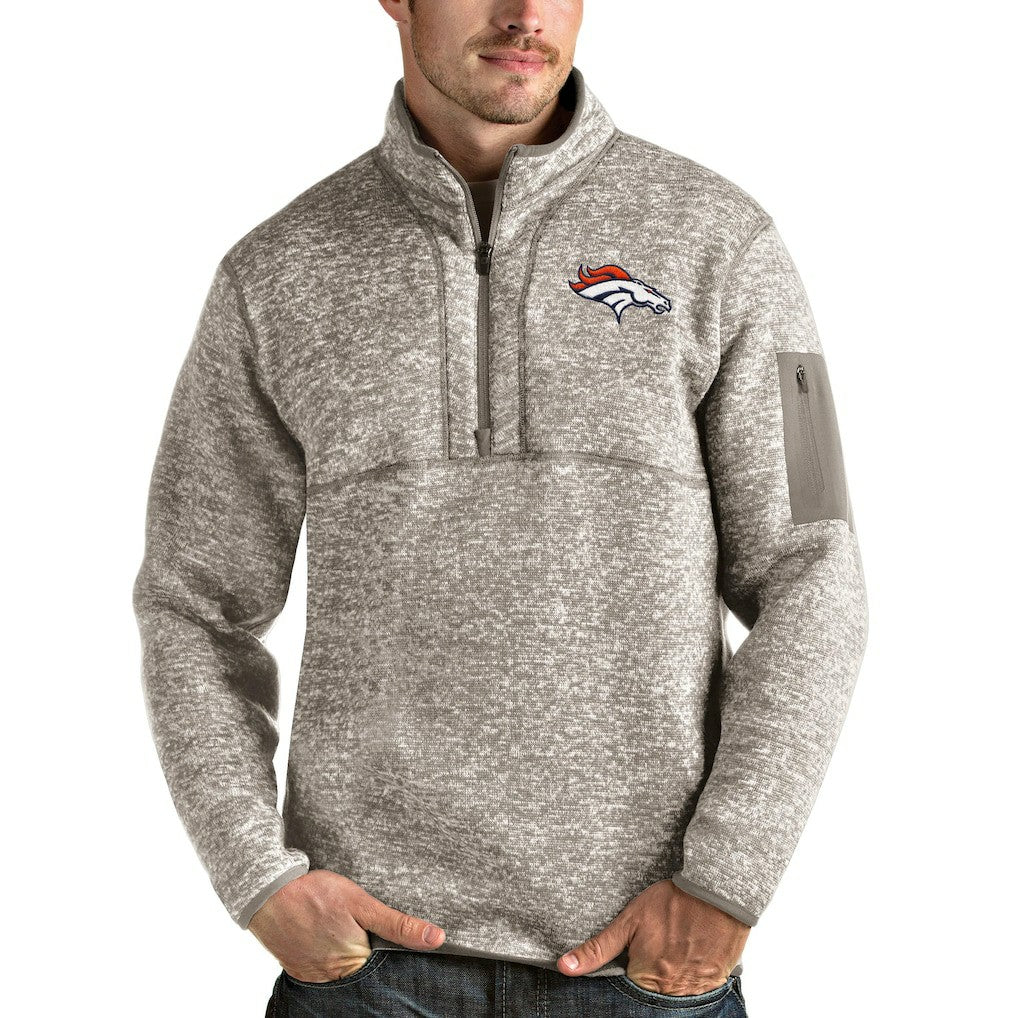 Denver Broncos  Antigua Fortune Quarter-Zip Pullover Jacket