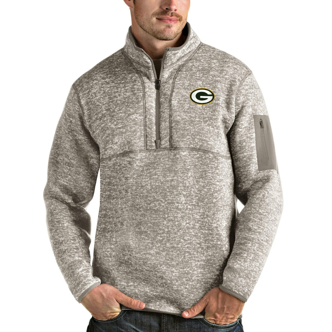 Green Bay Packers  Antigua Fortune Quarter-Zip Pullover Jacket