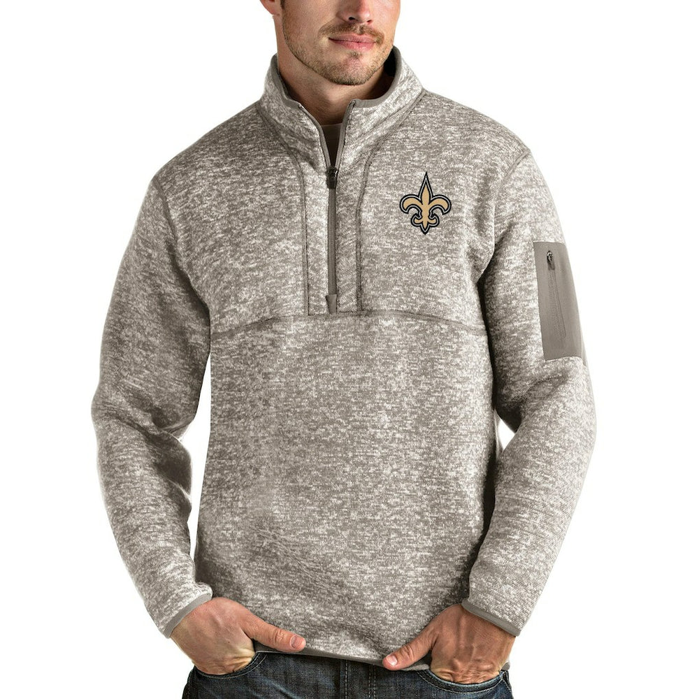 New Orleans Saints  Antigua Fortune Quarter-Zip Pullover Jacket