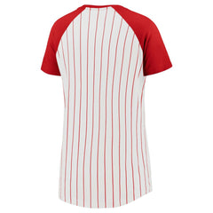 St. Louis Cardinals Fanatics Women's Cooperstown Collection Iconic Pinstripe Raglan Scoop Neck T-Shirt | MLB Near me