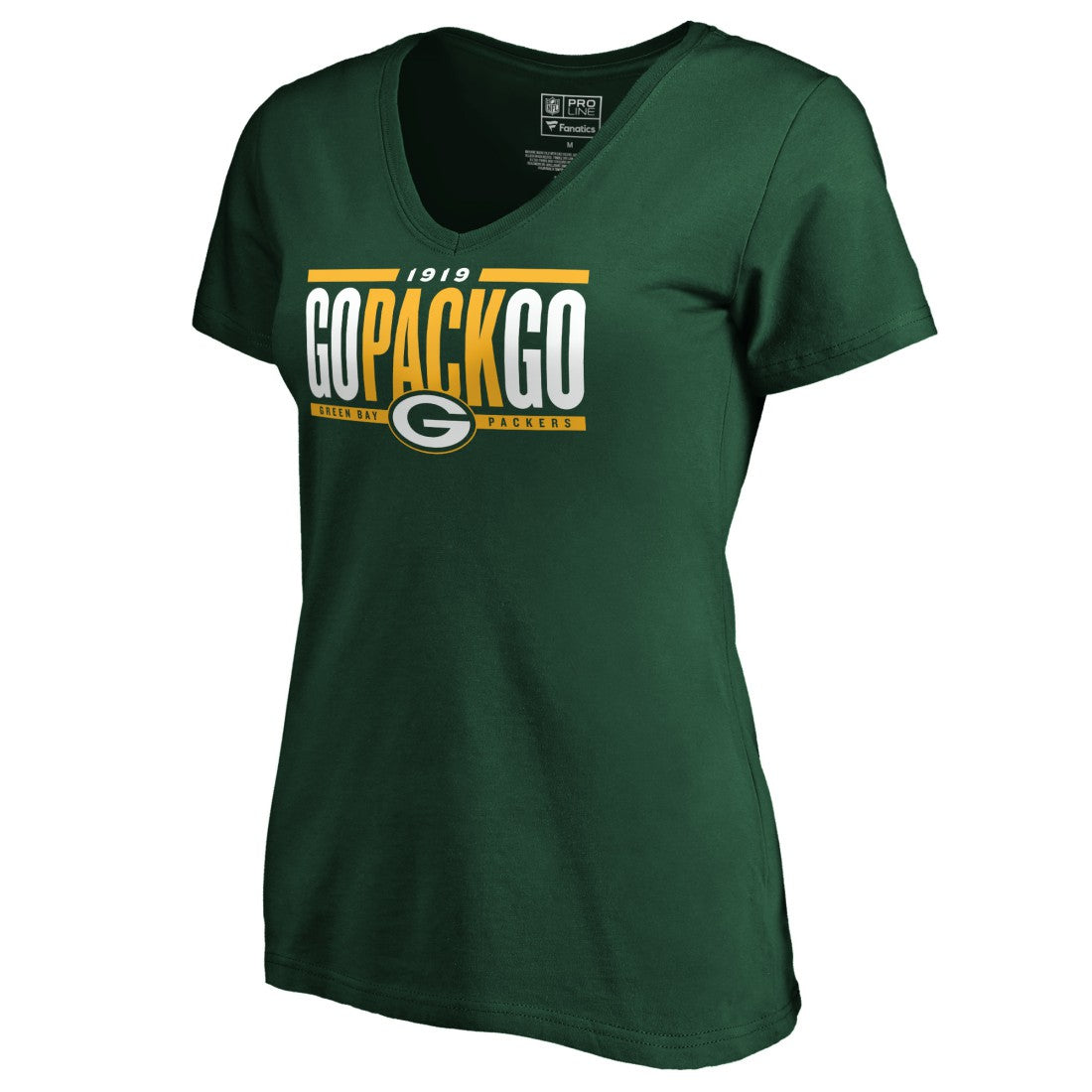 Green Bay Packers  Women's Hometown Refresh Go Pack Go V-Neck T-Shirt