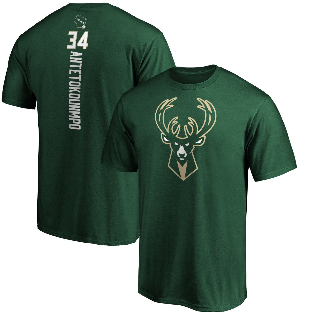 Giannis Antetokounmpo Milwaukee Bucks Team Playmaker Name & Number T-Shirt On Sale