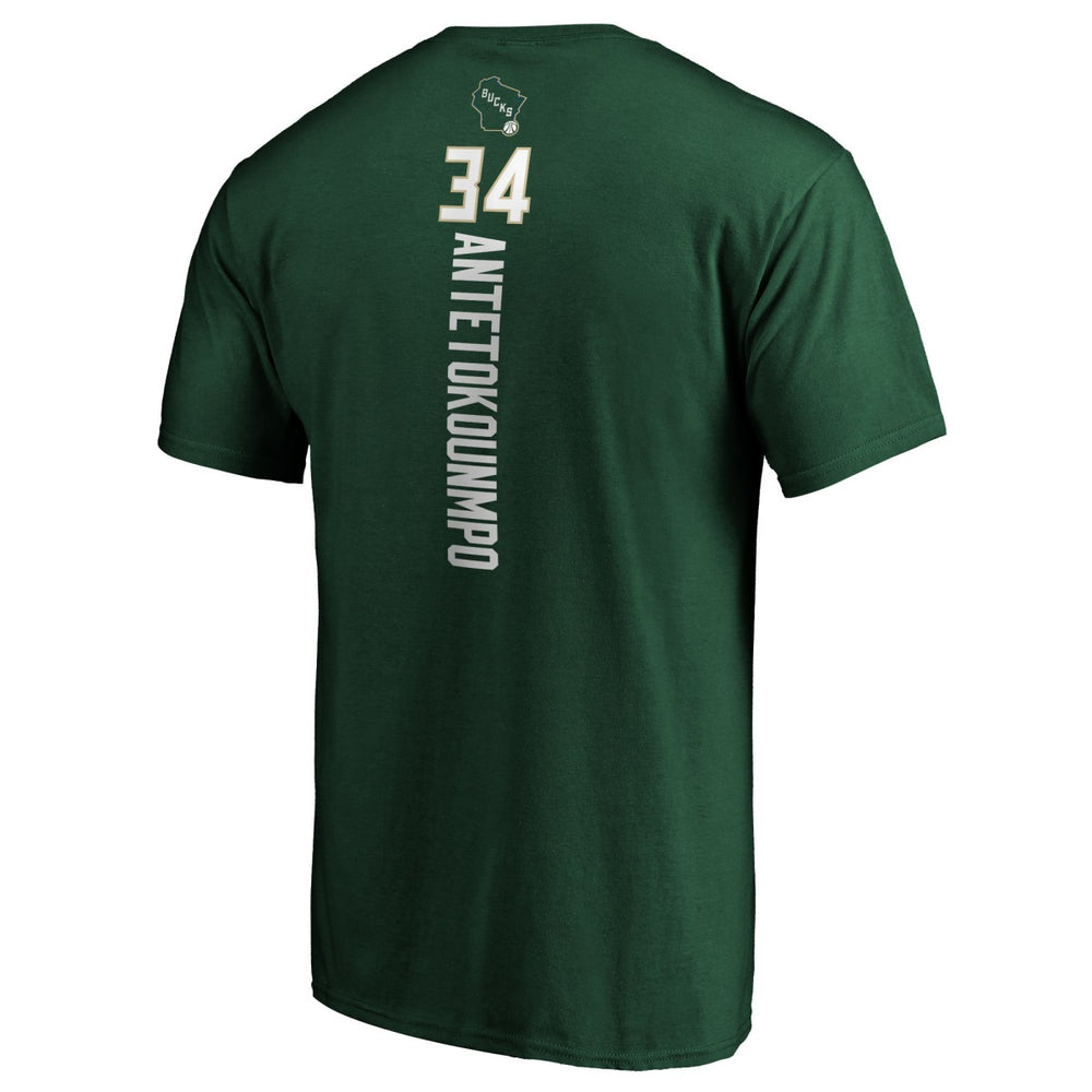 Giannis Antetokounmpo Milwaukee Bucks Team Playmaker Name & Number T-Shirt On Sale