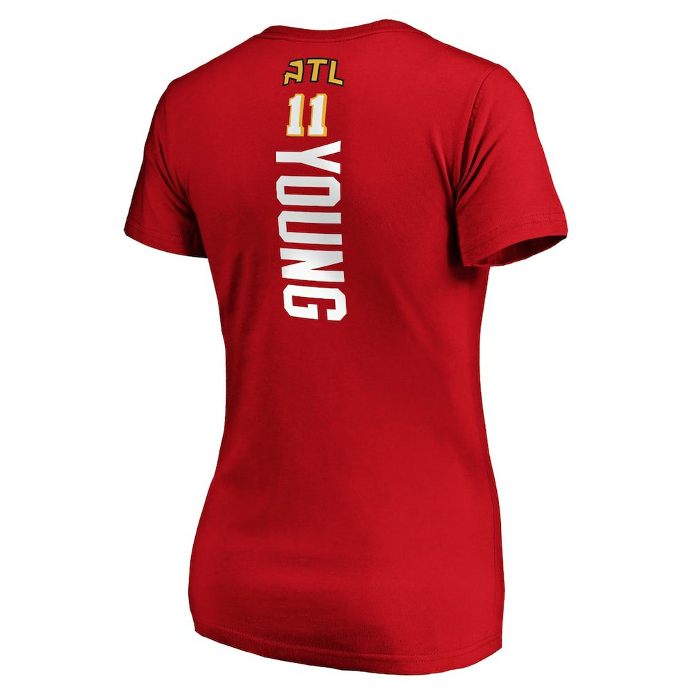 Trae Young Atlanta Hawks Women's Playmaker Name & Number V-Neck T-Shirt New