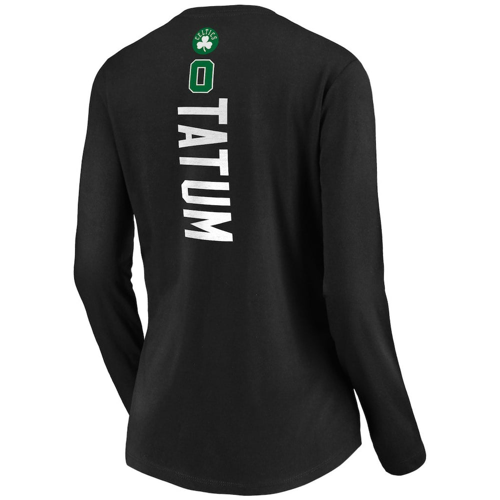 Jayson Tatum Boston Celtics Women's Playmaker Name & Number Long Sleeve V-Neck T-Shirt Online
