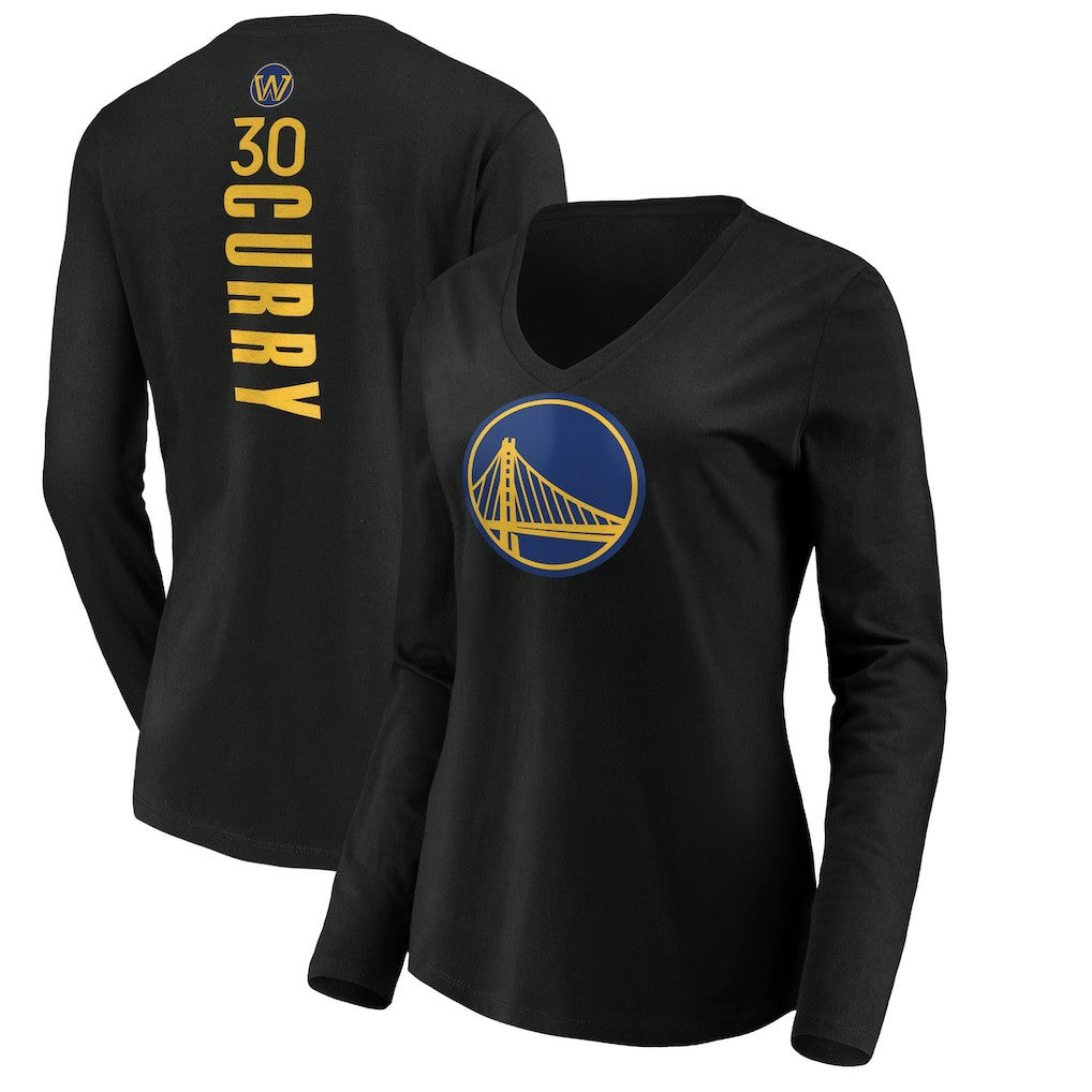 Stephen Curry Golden State Warriors Women's Playmaker Name & Number Long Sleeve V-Neck T-Shirt sale For Sale