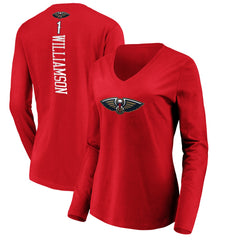 Zion Williamson New Orleans Pelicans Women's Playmaker Name & Number Long Sleeve V-Neck T-Shirt Discount