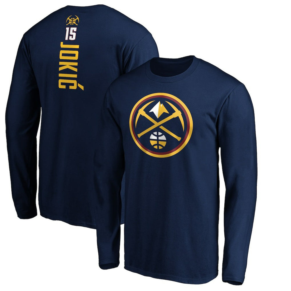 Nikola Jokic Denver Nuggets Playmaker Name & Number Long Sleeve T-Shirt sale Discount