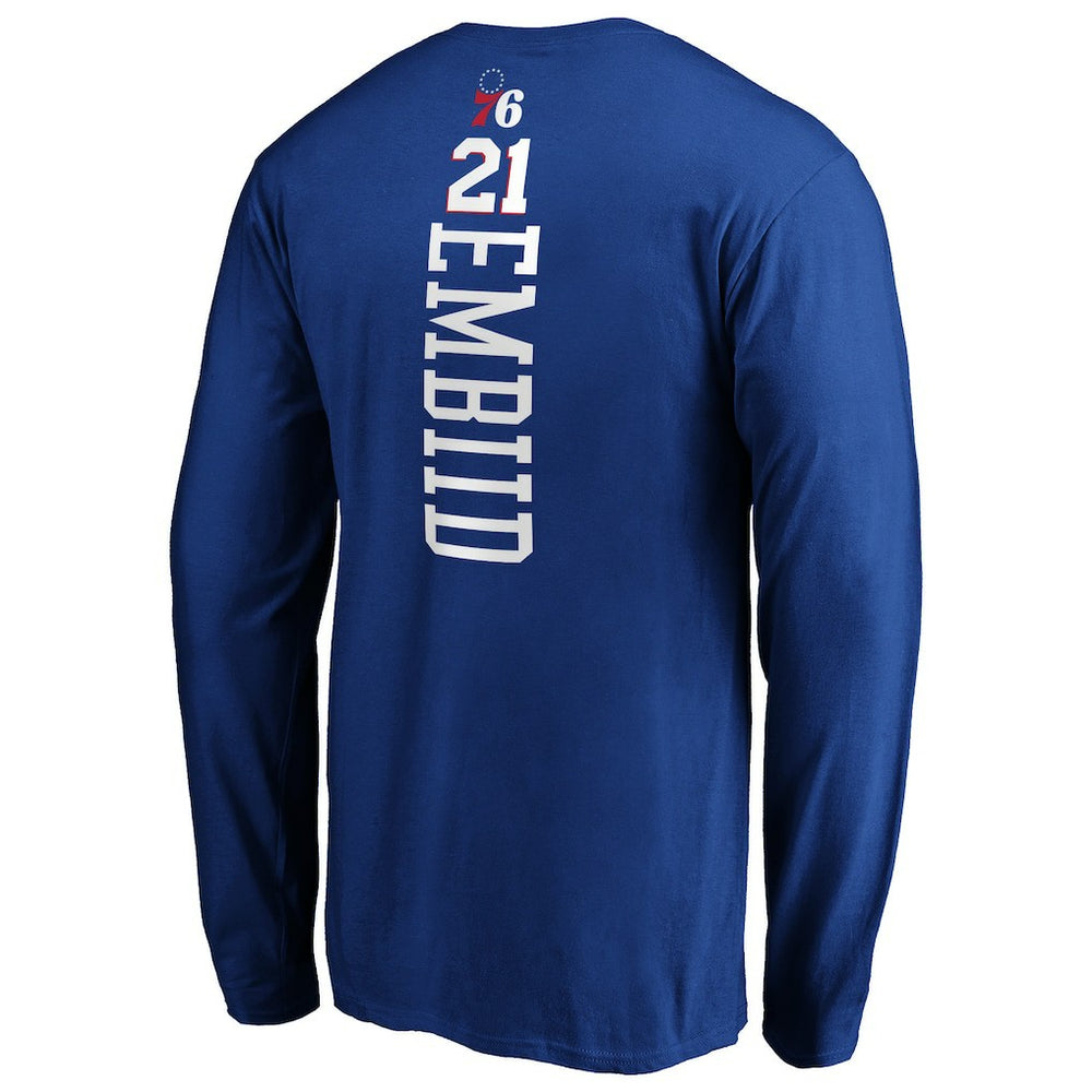 Joel Embiid Philadelphia 76ers Playmaker Name & Number Long Sleeve T-Shirt Online