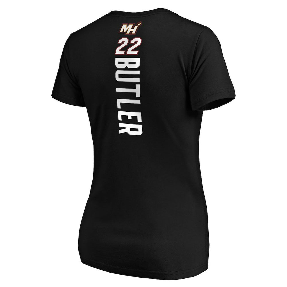 Jimmy Butler Miami Heat Women's Playmaker Logo Name & Number V-Neck T-Shirt Online
