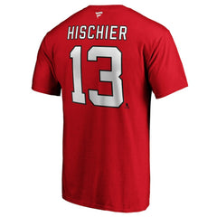 Nico Hischier New Jersey Devils Fanatics Authentic Stack Player Name & Number T-Shirt On Sale