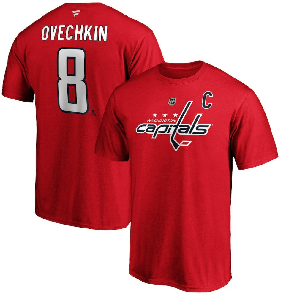 Alexander Ovechkin Washington Capitals Fanatics Authentic Stack Player Name & Number T-Shirt For Sale