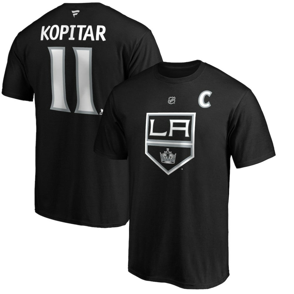 Anze Kopitar Los Angeles Kings Fanatics Authentic Stack Player Name & Number T-Shirt Outlet