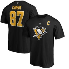 Sidney Crosby Pittsburgh Penguins Fanatics Authentic Stack Player Name & Number T-Shirt On Sale