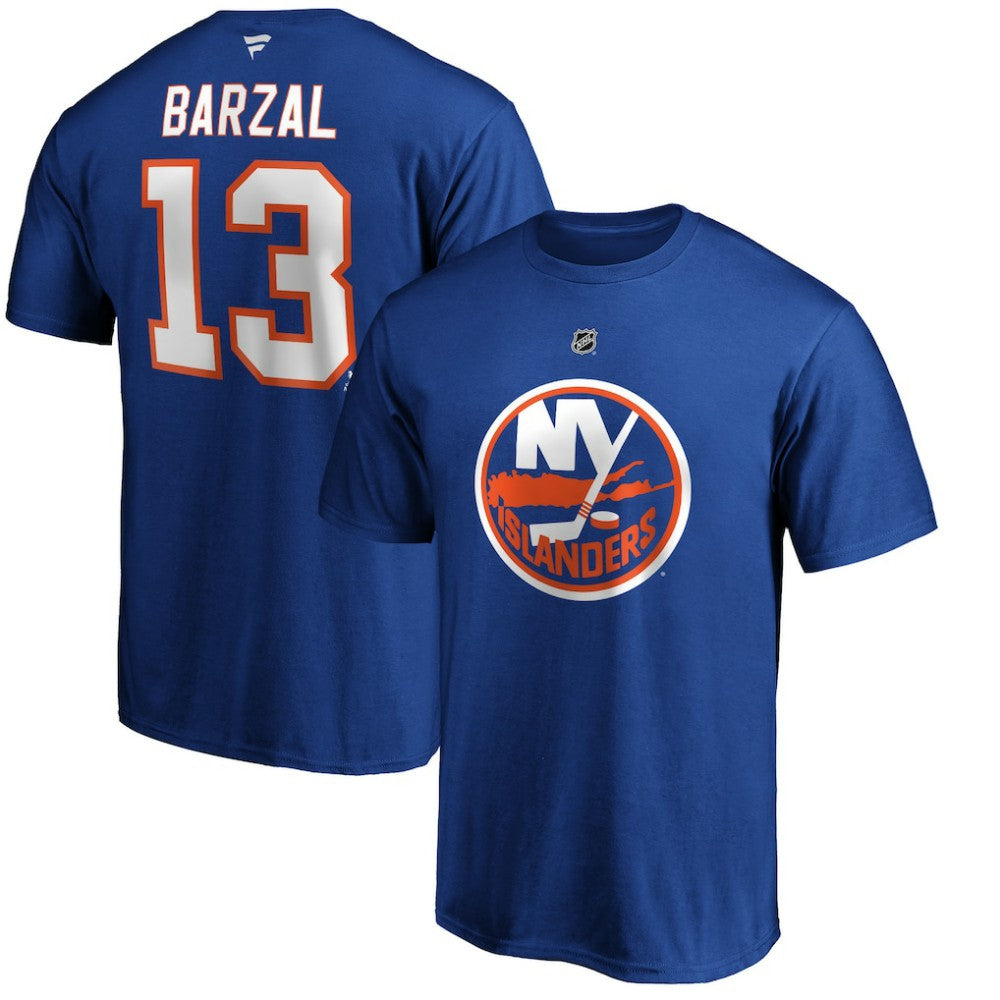 Mathew Barzal New York Islanders Fanatics Authentic Stack Player Name & Number T-Shirt Sale