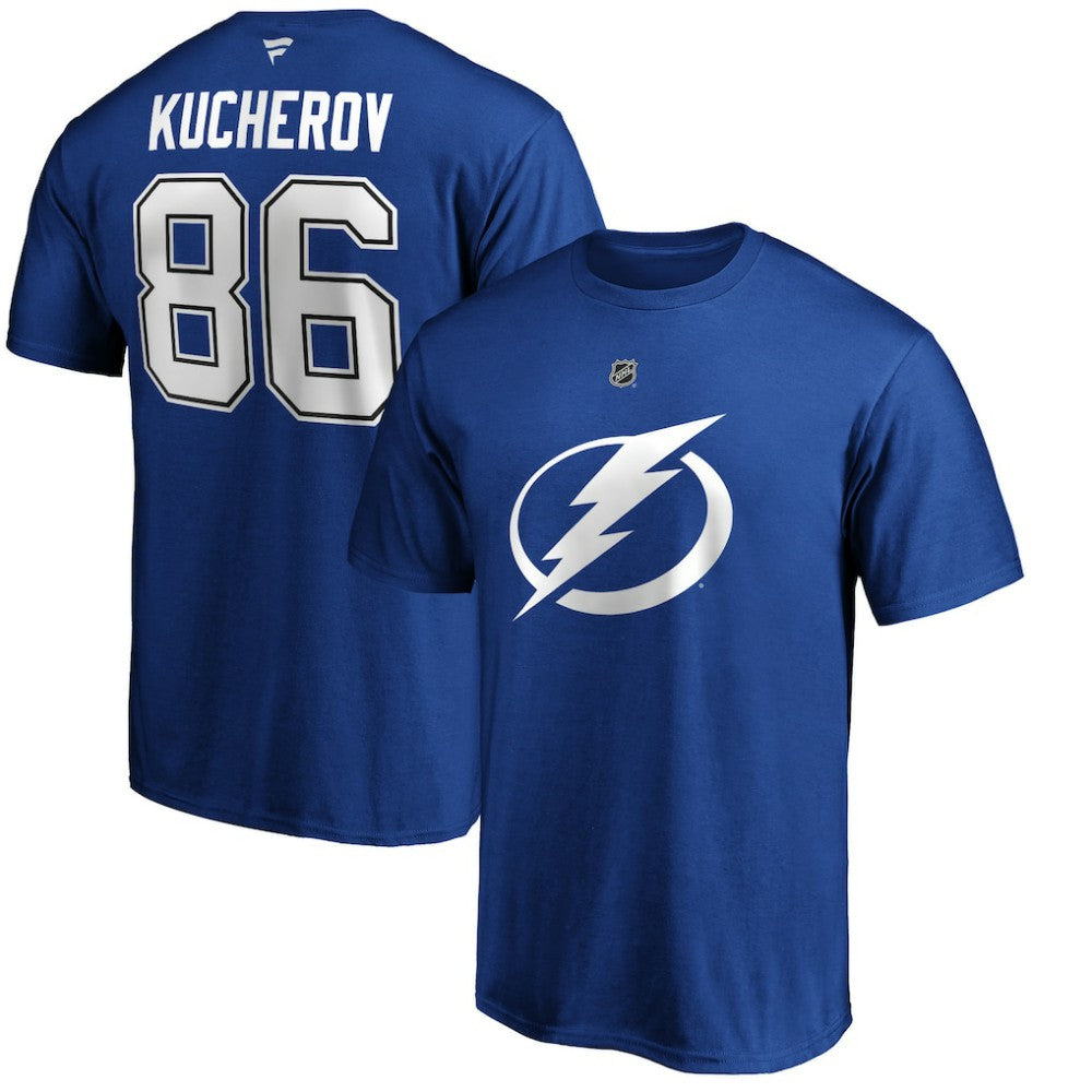 Nikita Kucherov Tampa Bay Lightning Fanatics Authentic Stack Player Name & Number T-Shirt For Sale