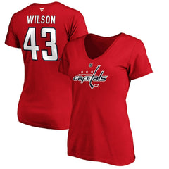 Tom Wilson Washington Capitals Fanatics Women's Authentic Stack Name & Number V-Neck T-Shirt Sale