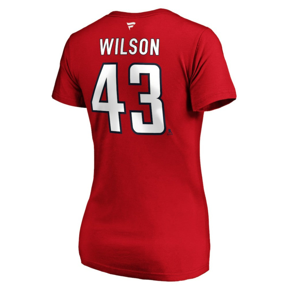 Tom Wilson Washington Capitals Fanatics Women's Authentic Stack Name & Number V-Neck T-Shirt Sale