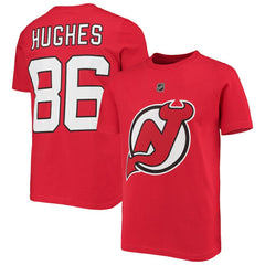 Jack Hughes New Jersey Devils Youth Player Name & Number T-Shirt Outlet