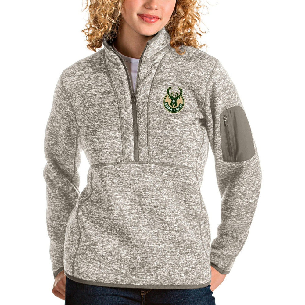 Milwaukee Bucks Antigua Women's Fortune Quarter-Zip Pullover Jacket Online