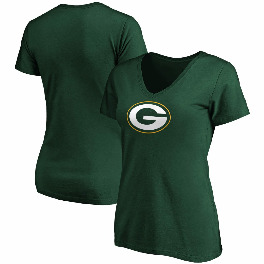 Green Bay Packers Fanatics Women's Primary Logo V-Neck T-Shirt