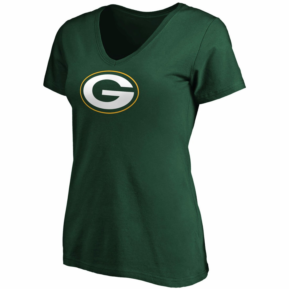 Green Bay Packers Fanatics Women's Primary Logo V-Neck T-Shirt