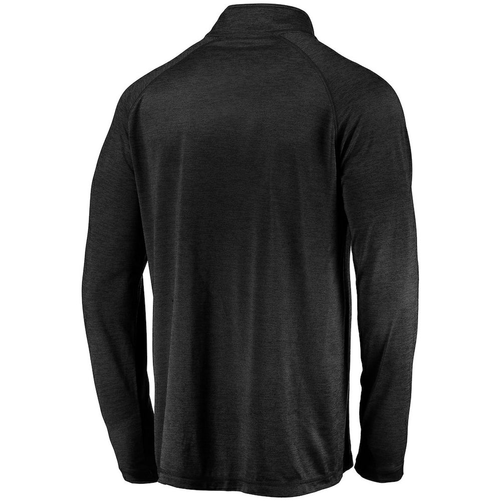Las Vegas Raiders Fanatics Striated Primary Logo Raglan Quarter-Zip Pullover Jacket