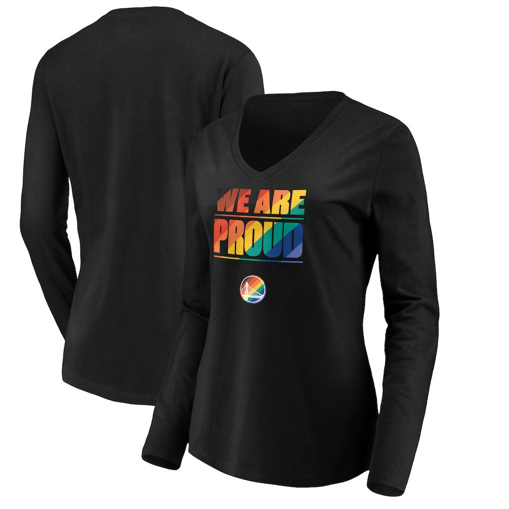 Golden State Warriors Women's We Are Proud Long Sleeve V-Neck T-Shirt sale On Sale
