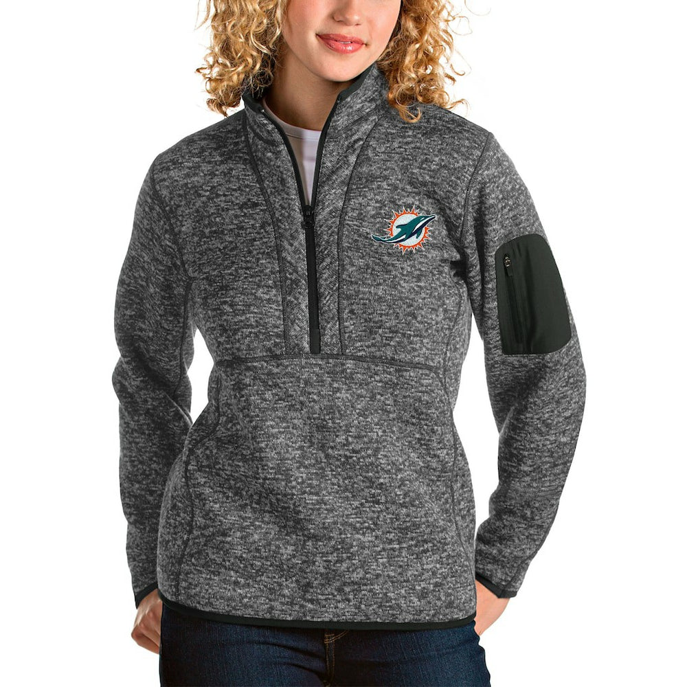 Miami Dolphins  Antigua Women's Fortune Half-Zip Pullover Jacket