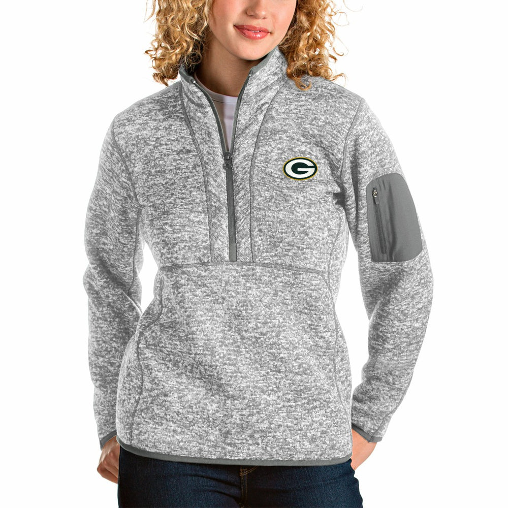 Green Bay Packers  Antigua Women's Fortune Half-Zip Pullover Jacket