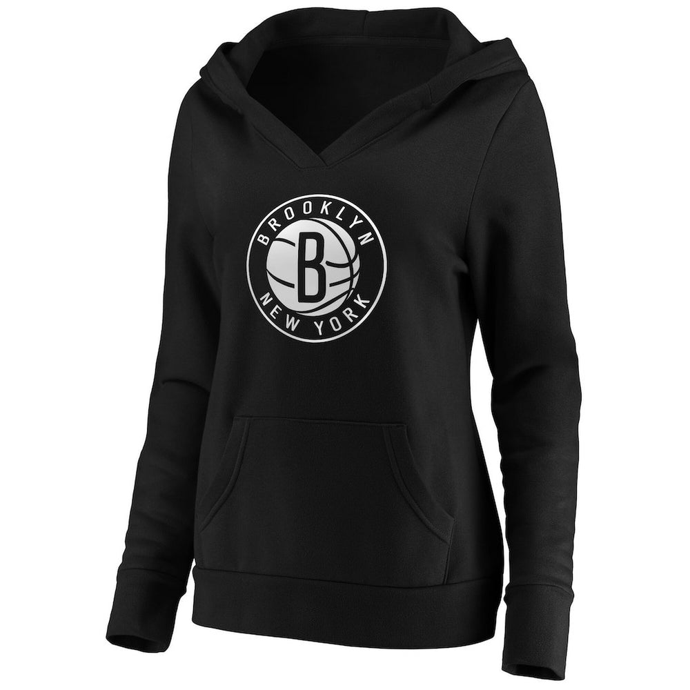 Brooklyn Nets Women's Primary Logo V-Neck Pullover Hoodie Online